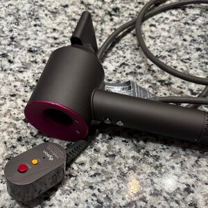 Dyson Hair Dryer with Pink and Gray Finish